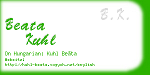beata kuhl business card